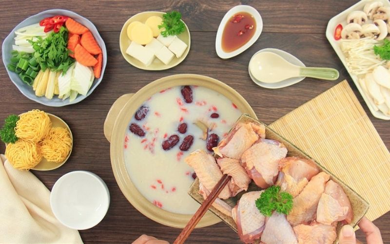 Lẩu gà sữa đậu nành