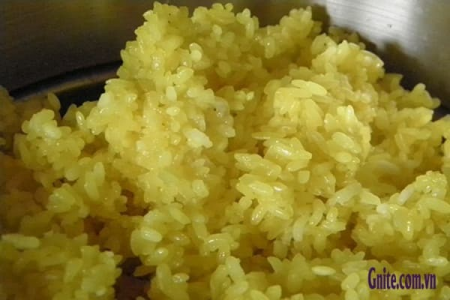 Các bước nấu xôi dành dành như sau