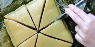 Mẹo cắt bánh chưng bằng dao không bị dính cực nhanh và đơn giản