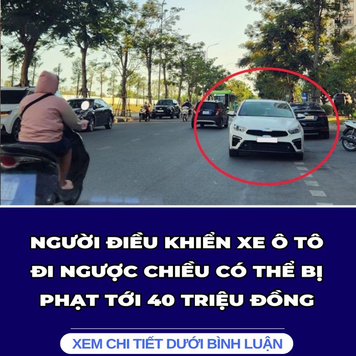NGƯỜI ĐIỀU KHIỂN XE Ô TÔ ĐI NGƯỢC CHIỀU CÓ THỂ BỊ PHẠT TỚI 40 TRIỆU ĐỒNG