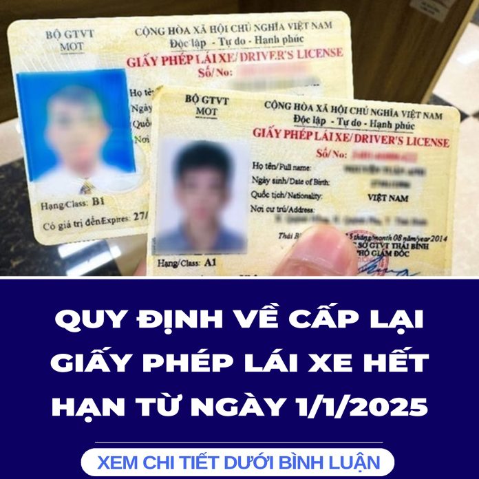 Quy định về cấp lại giấy phép lái xe hết hạn từ ngày