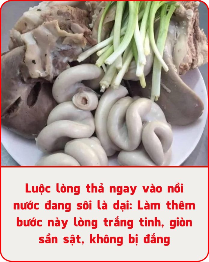 Luộc lòng thả ngay vào nồi nước đang sôi là dại Làm thêm bước này lòng trắng tinh, giòn sần sật, không bị đắng