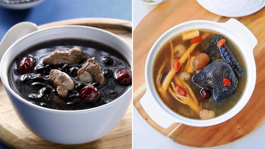 Canh xương hầm đậu đen, gà ác hầm thuốc bắc là những món ăn bổ dưỡng, tốt cho sự phát triển chiều cao của trẻ.