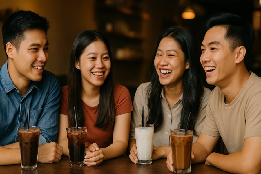 Cà phê gắn liền với niềm vui và cũng là “người bạn đồng hành” cho tinh thần lạc quan, yêu đời.