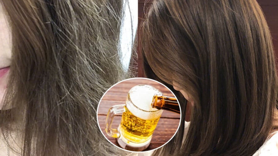 Gội đầu, ủ tóc bằng bia giúp tóc mượt, chắc khỏe, giảm rụng cũng như kích thích mọc tóc.