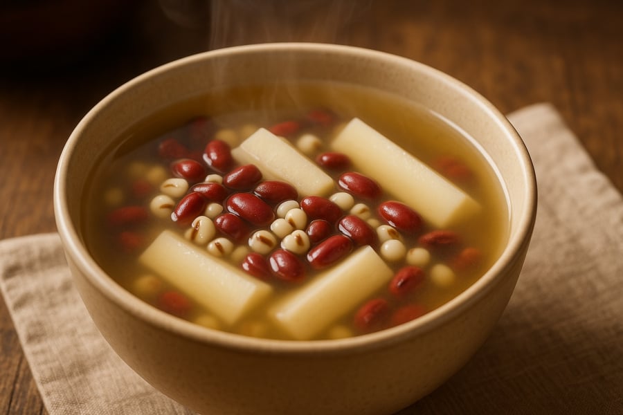 Canh ý dĩ đậu đỏ hoài sơn giúp thanh lọc cơ thể, giảm bọng mắt, sáng da.
