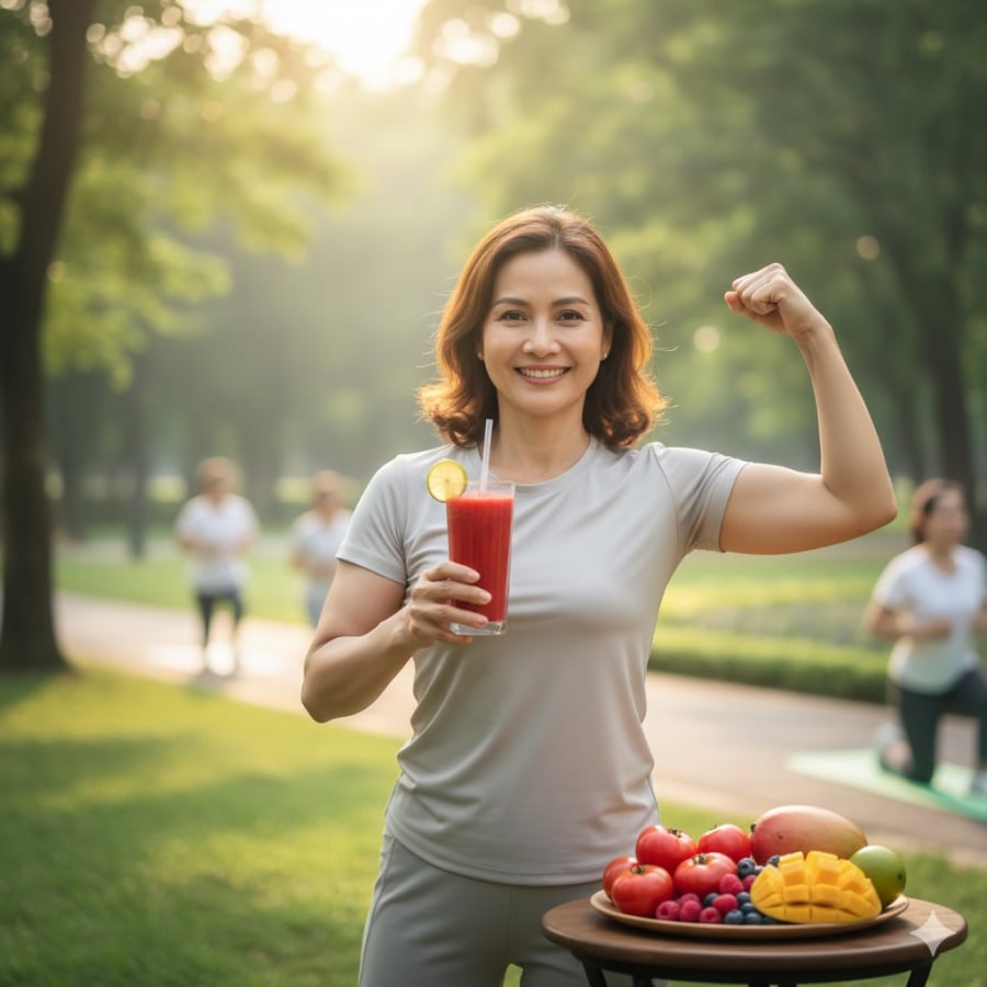 Kết hợp ăn uống lành mạnh và vận động nhẹ giúp giảm nguy cơ xơ vữa động mạch và đột quỵ. 