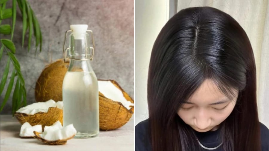 Sử dụng dầu dừa có thể giúp giảm rụng tóc, kích thích mọc tóc.