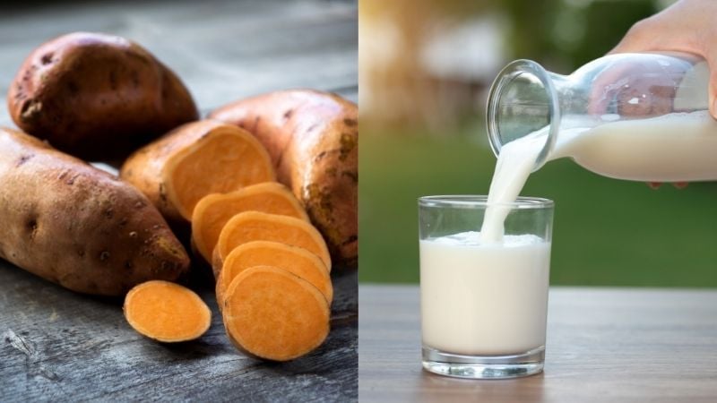 Kết hợp sữa với thực phẩm giàu tinh bột có thể gây đầy hơi.