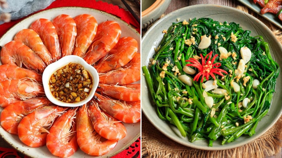 Các loại hải sản và rau đã nấu chín là những món ăn không nên để qua đêm.