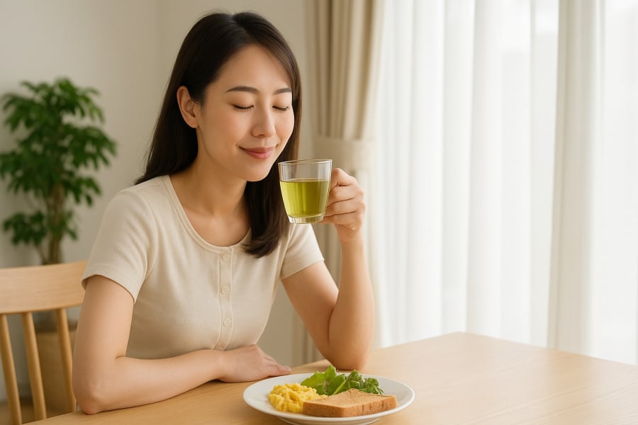 Uống chè xanh sau bữa sáng – thói quen nhỏ, lợi ích lớn cho gan và sức khỏe tổng thể.
