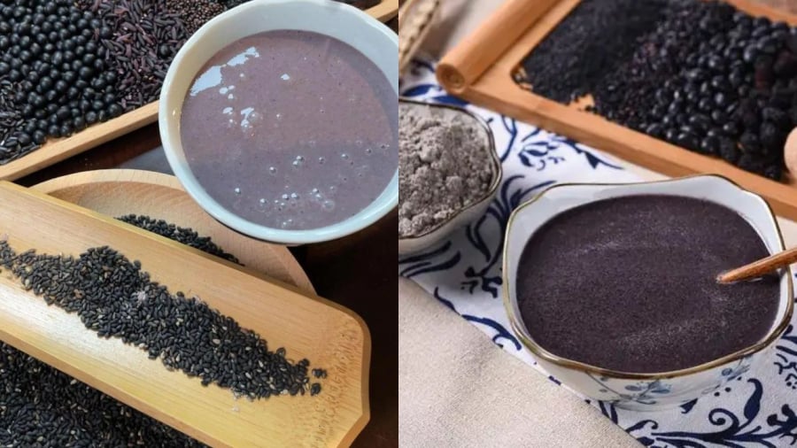 Sự kết hợp của mè đen và đậu đen mang lại nhiều lợi ích cho sức khỏe, trong đó có việc chăm sóc mái tóc.