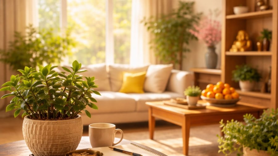 Khu sinh hoạt sáng sủa cây cối có sinh khí là vận may đang tới