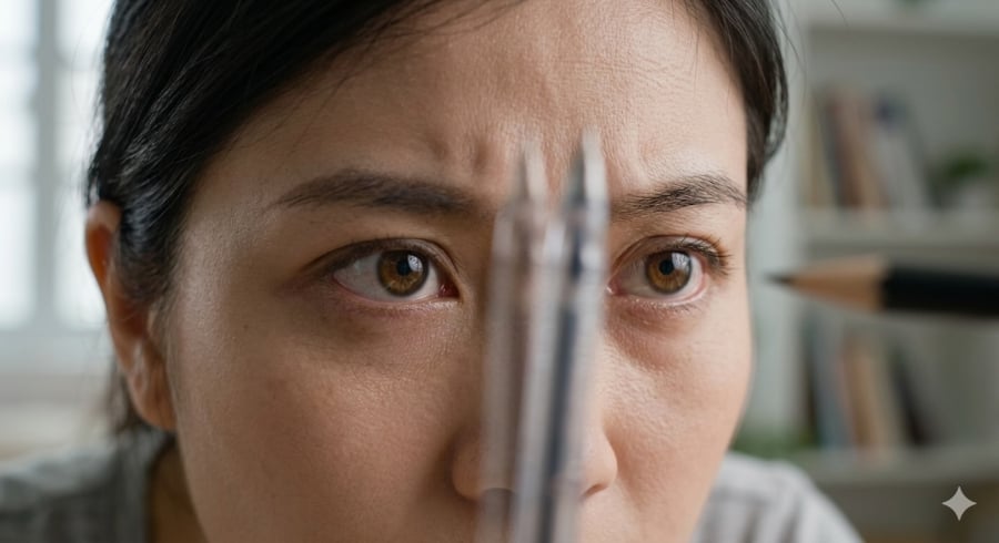 Các dây thần kinh điều khiển chuyển động của mắt xuất phát từ não, vì vậy bất thường ở não có thể gây ra hiện tượng nhìn đôi.